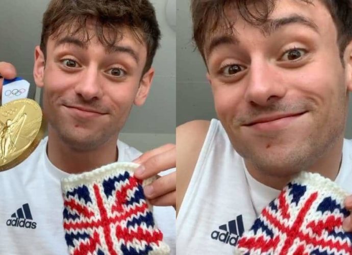 Tom Daley brit olimpikon, aki a pandémia alatt tanult meg kötni.