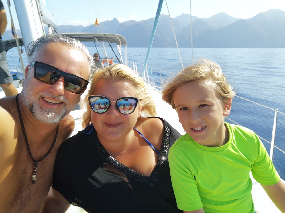 Kanári szigetek - konczik lilla, férje Pite és közös gyermekük