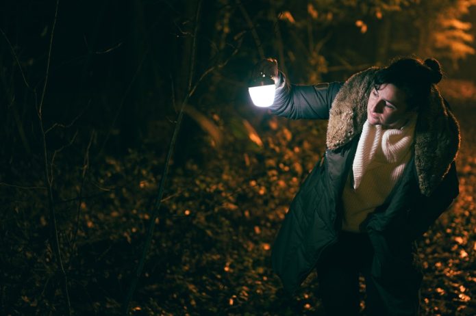 éjszaka, kutya, nő