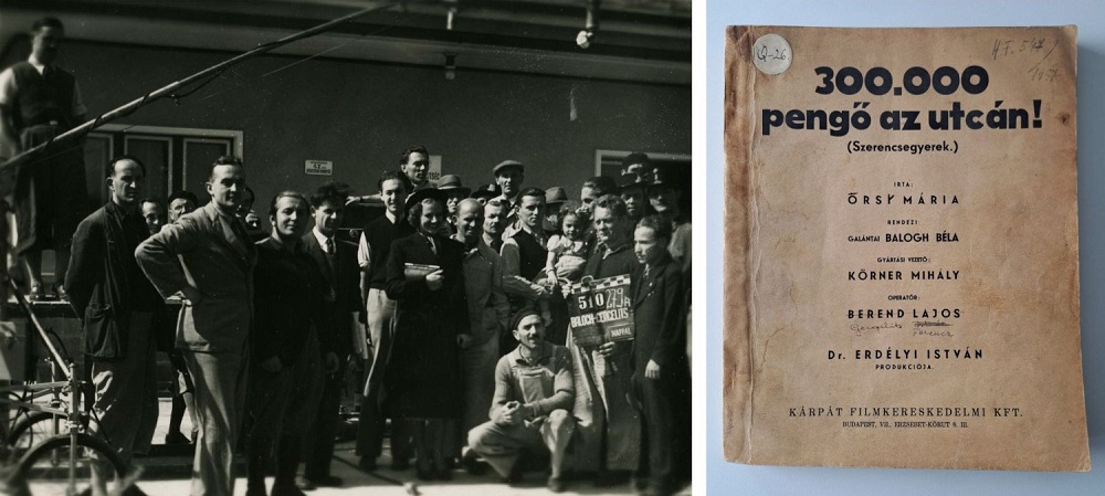 A 300 ezer pengő az utcán c. film stábja.
