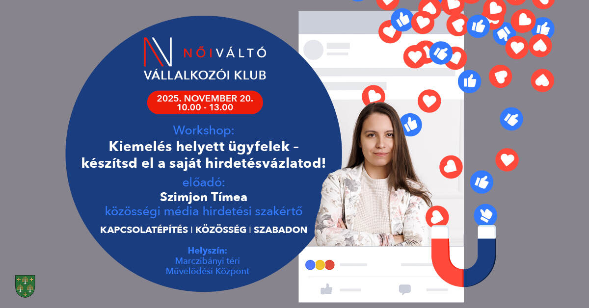 Női Váltó Vállalkozói Klub november 20. budapest, hirdetéskezelés
